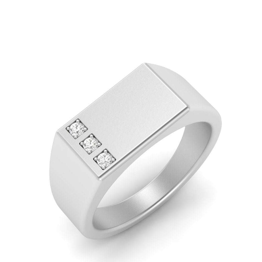 Three Stone Mens Engagement Ring