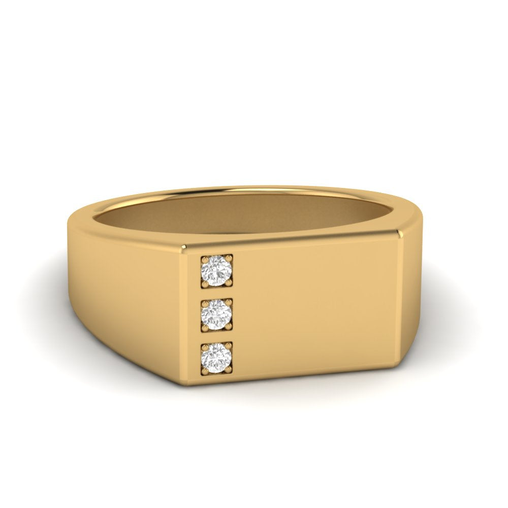 Three Stone Mens Engagement Ring