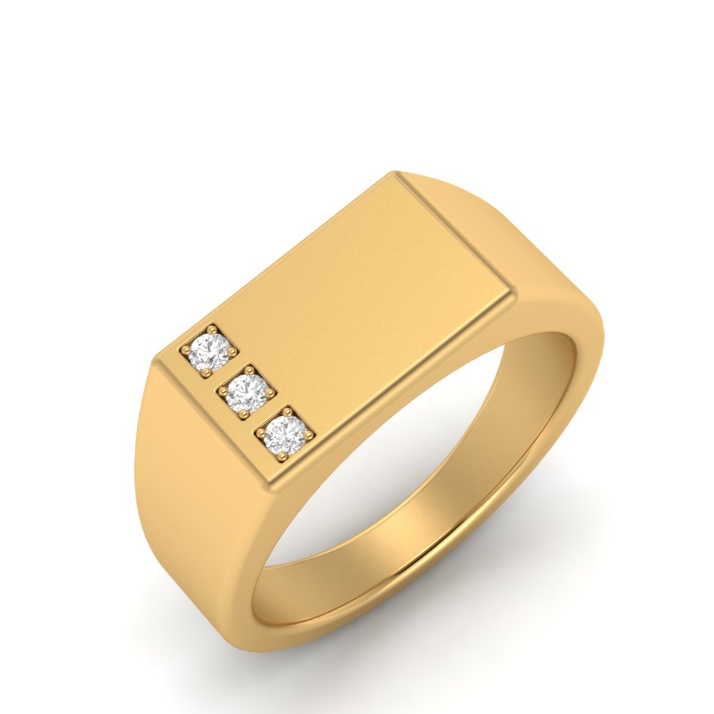 Three Stone Mens Engagement Ring