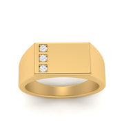 Three Stone Mens Engagement Ring