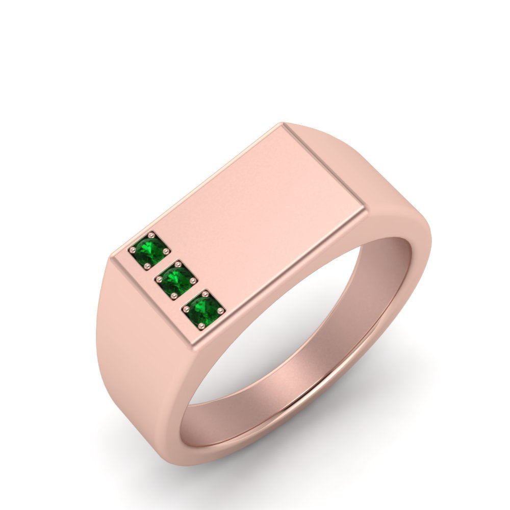 Three Stone Mens Engagement Ring