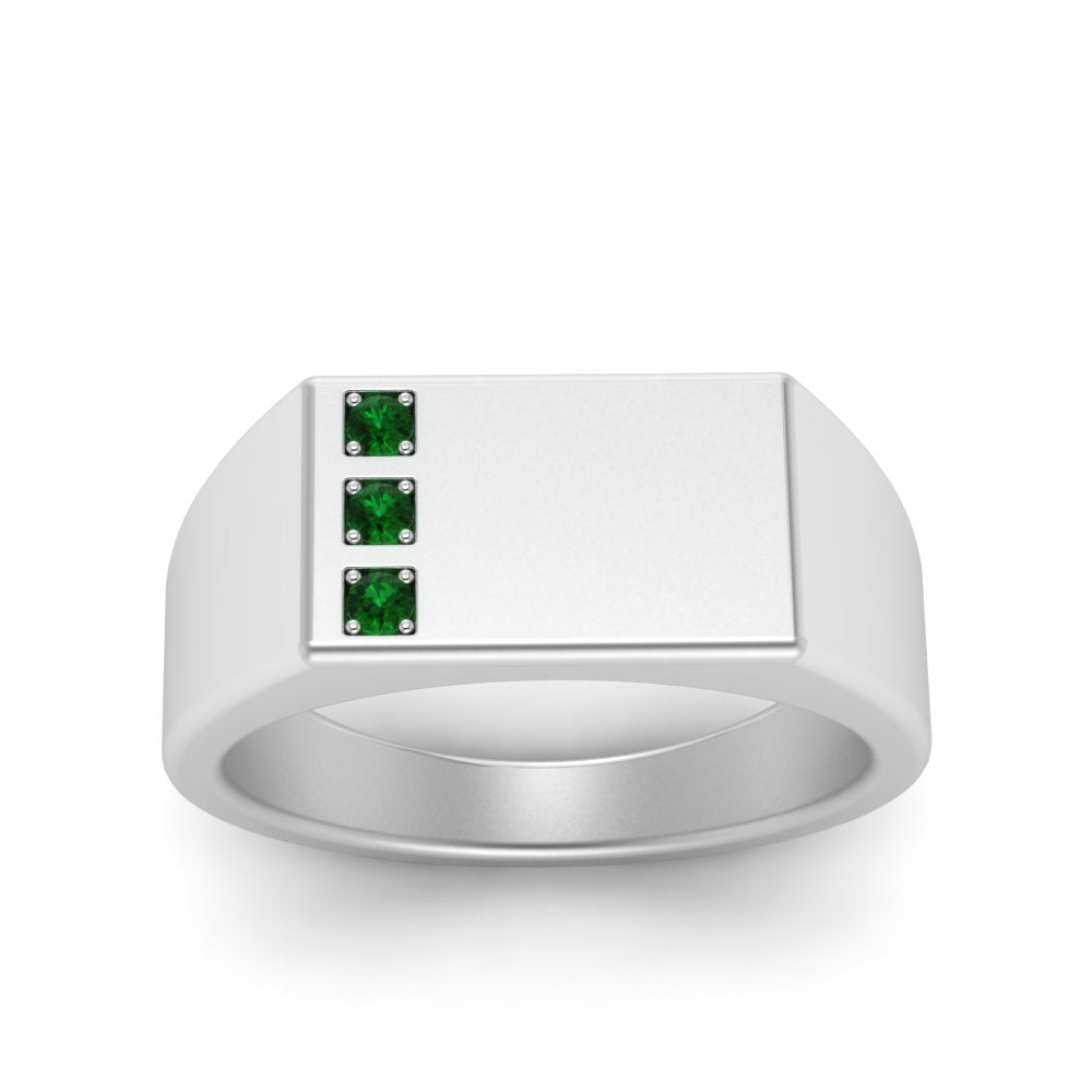 Three Stone Mens Engagement Ring