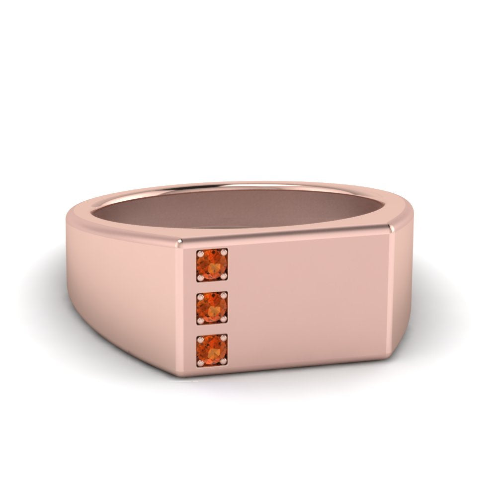 Three Stone Mens Engagement Ring