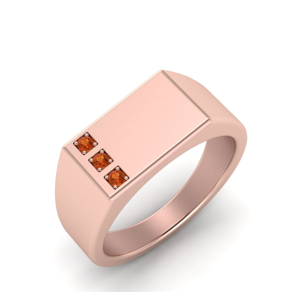 Three Stone Mens Engagement Ring