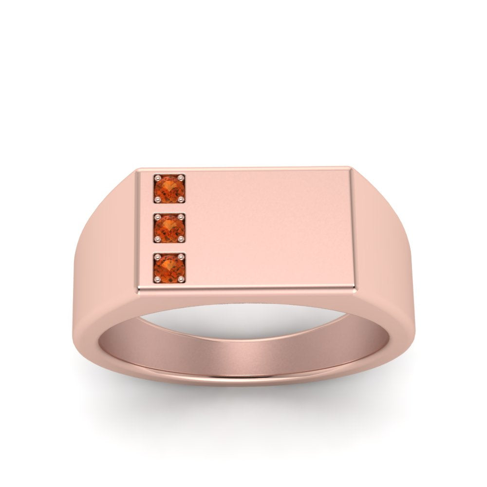 Three Stone Mens Engagement Ring