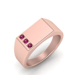 Load image into Gallery viewer, Three Stone Mens Engagement Ring
