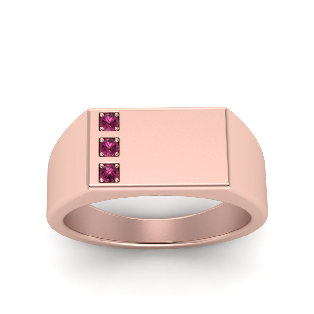 Three Stone Mens Engagement Ring