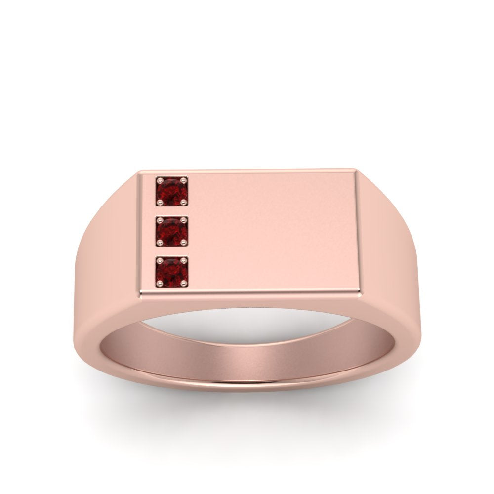 Three Stone Mens Engagement Ring