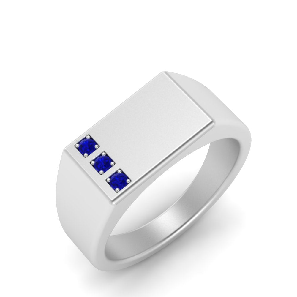 Three Stone Mens Engagement Ring