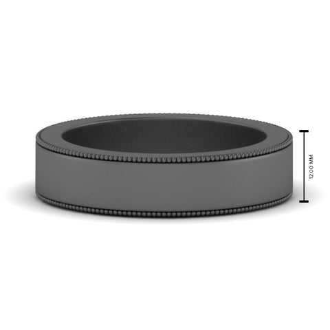Flat Milgrain Mens Wedding Band