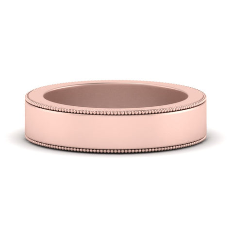 Flat Milgrain Mens Wedding Band