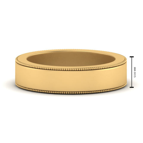 Flat Milgrain Mens Wedding Band