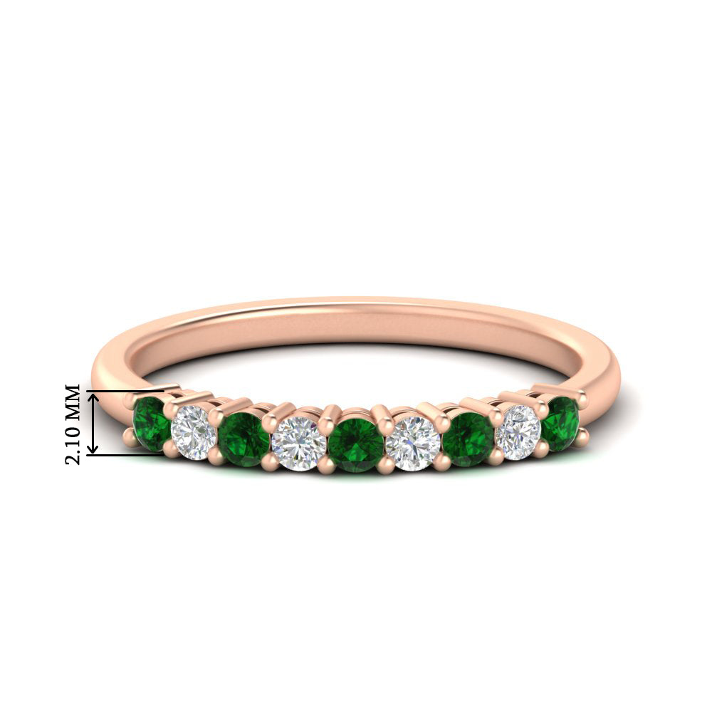 stackable-elegance-round-emerald-0.25-carat-diamond-band-in-rose-gold-FD8008GEMGR-0.25CT-NL-RG-HW