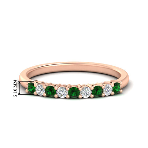 stackable-elegance-round-emerald-0.25-carat-diamond-band-in-rose-gold-FD8008GEMGR-0.25CT-NL-RG-HW