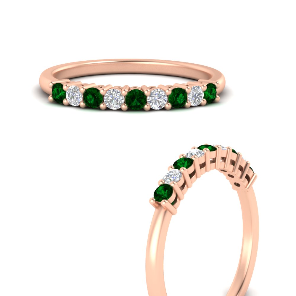 stackable-elegance-round-emerald-0.25-carat-diamond-band-in-rose-gold-FD8008GEMGRANGLE3-0.25CT-NL-RG