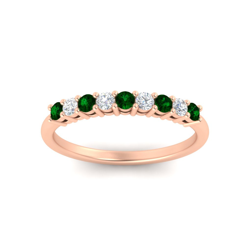 stackable-elegance-round-emerald-0.25-carat-diamond-band-in-rose-gold-FD8008GEMGRANGLE5-0.25CT-NL-RG