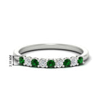 Load image into Gallery viewer, stackable-elegance-round-emerald-0.25-carat-diamond-band-in-white-gold-FD8008GEMGR-0.25CT-NL-WG-HW
