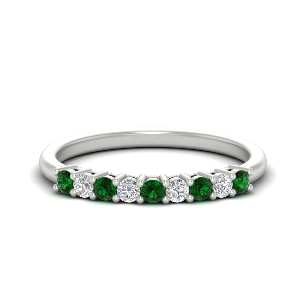 stackable-elegance-round-emerald-0.25-carat-diamond-band-in-white-gold-FD8008GEMGR-0.25CT-NL-WG