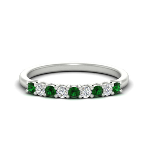 stackable-elegance-round-emerald-0.25-carat-diamond-band-in-white-gold-FD8008GEMGR-0.25CT-NL-WG