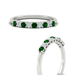 Load image into Gallery viewer, stackable-elegance-round-emerald-0.25-carat-diamond-band-in-white-gold-FD8008GEMGRANGLE3-0.25CT-NL-WG
