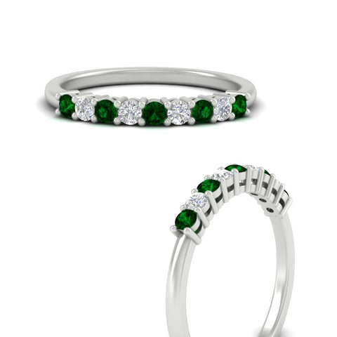 stackable-elegance-round-emerald-0.25-carat-diamond-band-in-white-gold-FD8008GEMGRANGLE3-0.25CT-NL-WG