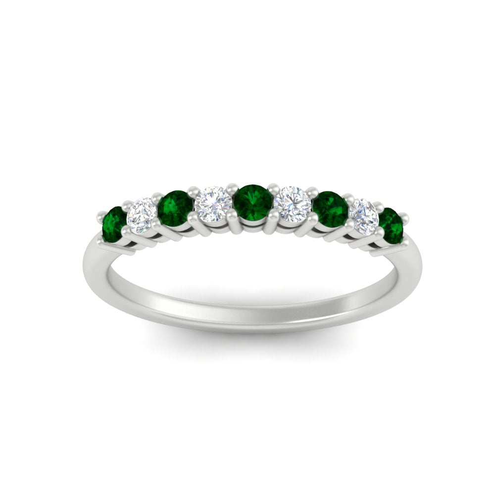 stackable-elegance-round-emerald-0.25-carat-diamond-band-in-white-gold-FD8008GEMGRANGLE5-0.25CT-NL-WG