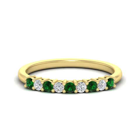 stackable-elegance-round-emerald-0.25-carat-diamond-band-in-yellow-gold-FD8008GEMGR-0.25CT-NL-YG