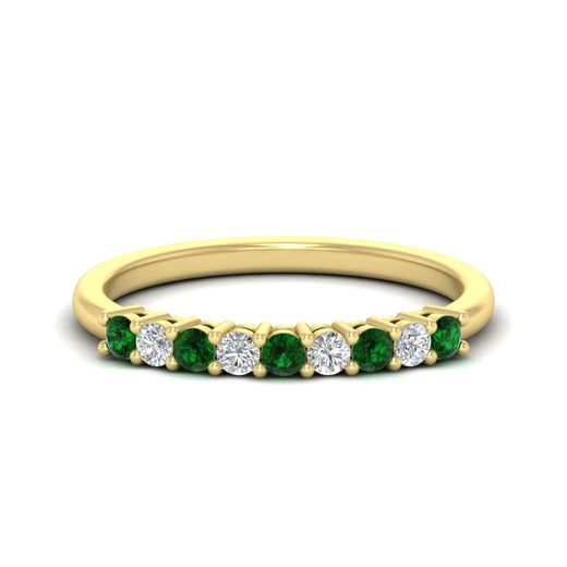 stackable-elegance-round-emerald-0.25-carat-diamond-band-in-yellow-gold-FD8008GEMGR-0.25CT-NL-YG