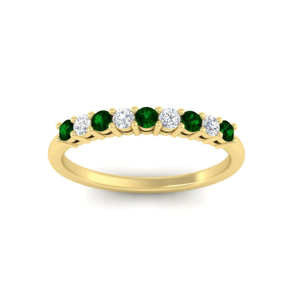 stackable-elegance-round-emerald-0.25-carat-diamond-band-in-yellow-gold-FD8008GEMGRANGLE5-0.25CT-NL-YG