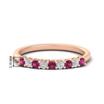 Load image into Gallery viewer, stackable-elegance-round-pink-sapphire-0.25-carat-diamond-band-in-rose-gold-FD8008GSADRPI-0.25CT-NL-RG-HW
