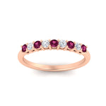 Load image into Gallery viewer, stackable-elegance-round-pink-sapphire-0.25-carat-diamond-band-in-rose-gold-FD8008GSADRPIANGLE5-0.25CT-NL-RG
