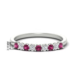 Load image into Gallery viewer, stackable-elegance-round-pink-sapphire-0.25-carat-diamond-band-in-white-gold-FD8008GSADRPI-0.25CT-NL-WG-HW
