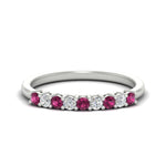 Load image into Gallery viewer, stackable-elegance-round-pink-sapphire-0.25-carat-diamond-band-in-white-gold-FD8008GSADRPI-0.25CT-NL-WG
