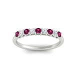 Load image into Gallery viewer, stackable-elegance-round-pink-sapphire-0.25-carat-diamond-band-in-white-gold-FD8008GSADRPIANGLE5-0.25CT-NL-WG
