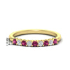 Load image into Gallery viewer, stackable-elegance-round-pink-sapphire-0.25-carat-diamond-band-in-yellow-gold-FD8008GSADRPI-0.25CT-NL-YG-HW