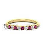 Load image into Gallery viewer, stackable-elegance-round-pink-sapphire-0.25-carat-diamond-band-in-yellow-gold-FD8008GSADRPI-0.25CT-NL-YG-HW
