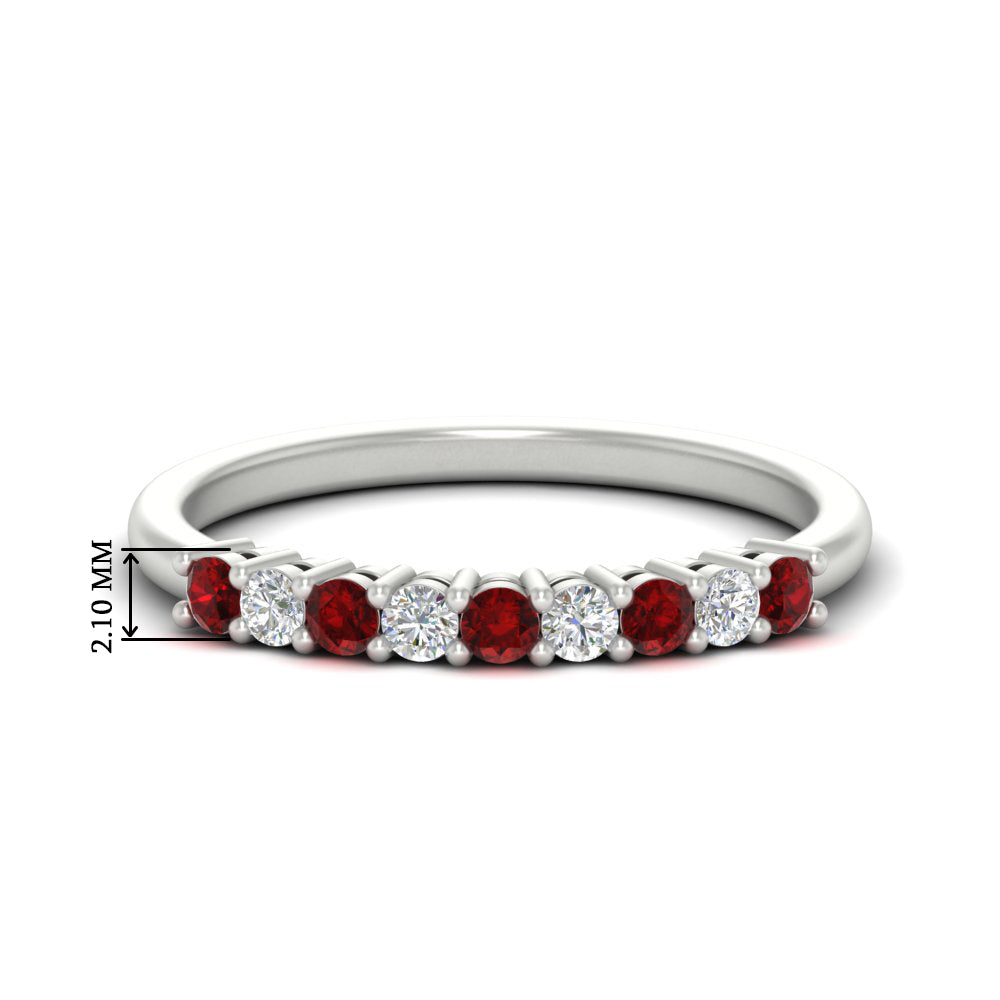 stackable-elegance-round-ruby-0.25-carat-diamond-band-in-white-gold-FD8008GRUDR-0.25CT-NL-WG-HW