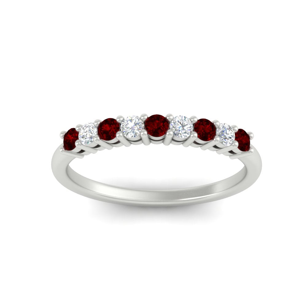 stackable-elegance-round-ruby-0.25-carat-diamond-band-in-white-gold-FD8008GRUDRANGLE5-0.25CT-NL-WG