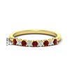 Load image into Gallery viewer, stackable-elegance-round-ruby-0.25-carat-diamond-band-in-yellow-gold-FD8008GRUDR-0.25CT-NL-YG-HW