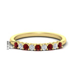 Load image into Gallery viewer, stackable-elegance-round-ruby-0.25-carat-diamond-band-in-yellow-gold-FD8008GRUDR-0.25CT-NL-YG-HW
