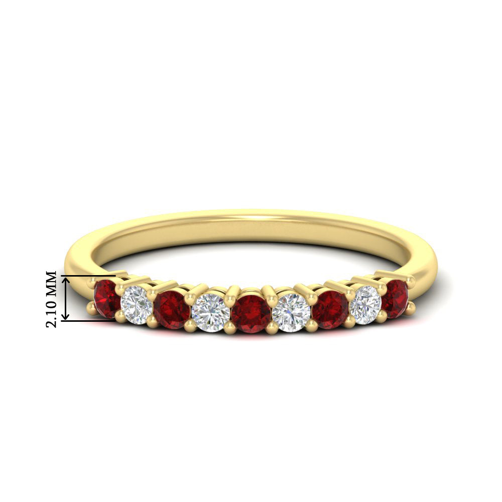 stackable-elegance-round-ruby-0.25-carat-diamond-band-in-yellow-gold-FD8008GRUDR-0.25CT-NL-YG-HW