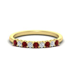 Load image into Gallery viewer, stackable-elegance-round-ruby-0.25-carat-diamond-band-in-yellow-gold-FD8008GRUDR-0.25CT-NL-YG
