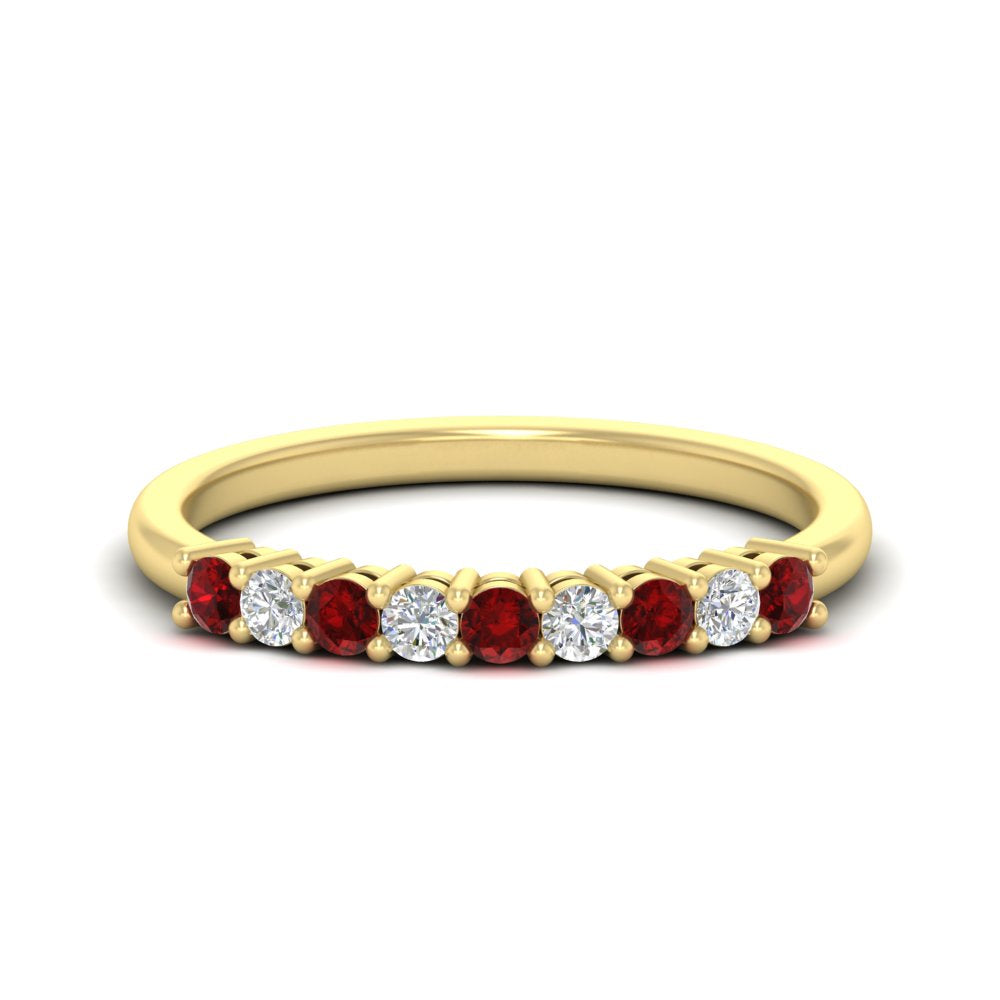 stackable-elegance-round-ruby-0.25-carat-diamond-band-in-yellow-gold-FD8008GRUDR-0.25CT-NL-YG