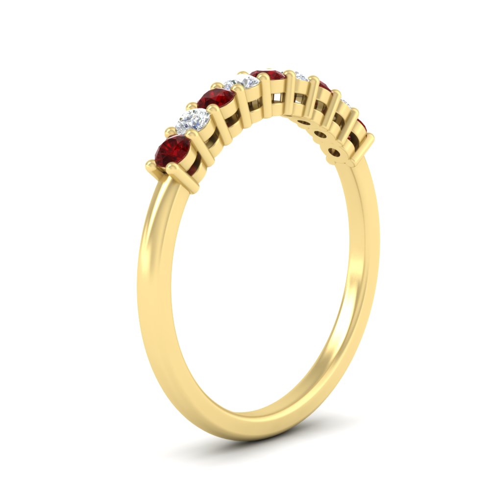stackable-elegance-round-ruby-0.25-carat-diamond-band-in-yellow-gold-FD8008GRUDRANGLE2-0.25CT-NL-YG
