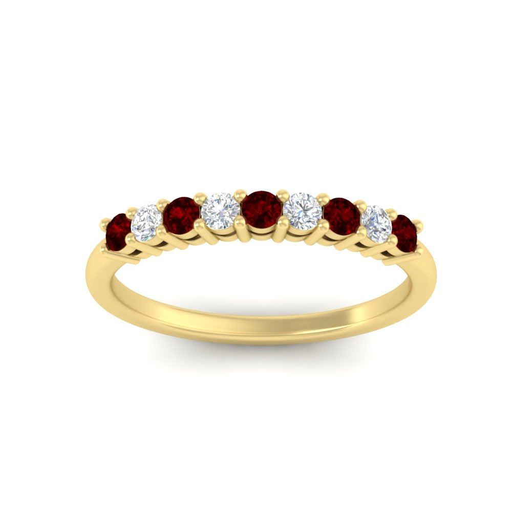 stackable-elegance-round-ruby-0.25-carat-diamond-band-in-yellow-gold-FD8008GRUDRANGLE5-0.25CT-NL-YG