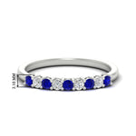 Load image into Gallery viewer, stackable-elegance-round-sapphire-0.25-carat-diamond-band-in-white-gold-FD8008GSABL-0.25CT-NL-WG-HW
