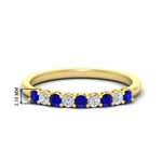 Load image into Gallery viewer, stackable-elegance-round-sapphire-0.25-carat-diamond-band-in-yellow-gold-FD8008GSABL-0.25CT-NL-YG-HW

