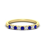 Load image into Gallery viewer, stackable-elegance-round-sapphire-0.25-carat-diamond-band-in-yellow-gold-FD8008GSABL-0.25CT-NL-YG
