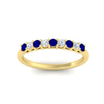Load image into Gallery viewer, stackable-elegance-round-sapphire-0.25-carat-diamond-band-in-yellow-gold-FD8008GSABLANGLE5-0.25CT-NL-YG

