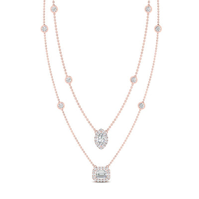 Stackable Halo Station Drop Necklace